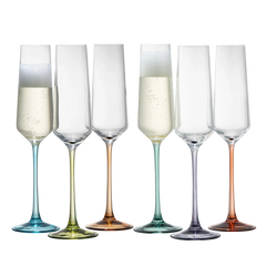 Galway Crystal Chroma Flute Party Pack Set of 6