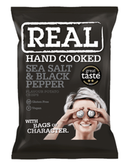 Real Hand Cooked - Sea Salt & Black Pepper - Flavour Potato Crisps