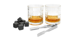 Gift Set Whiskey Glasses, Ice Cubes & Tongs
