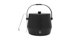 Ice Bucket With Lid & Tongs In Matt Black, 1l