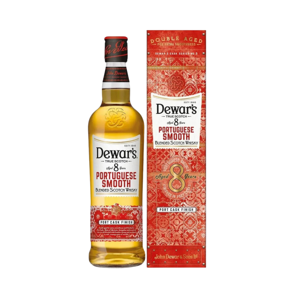 Dewars Portuguese Smooth Blended Scotch Whisky 8 Year Old, 700ml
