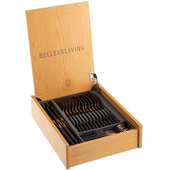 Belleek Living Noir 24 Piece Cutlery Wooden Box