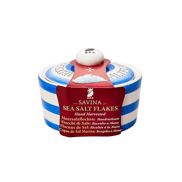 Savina Mediterranean Sea Salt Flakes Blue Pot