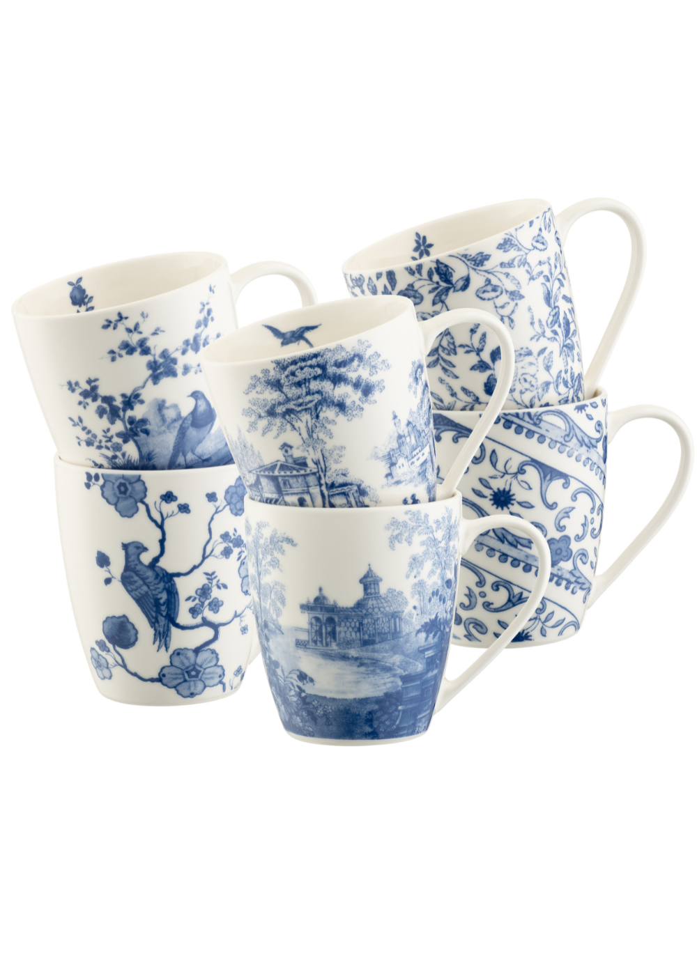 Aynsley Archive Blue Set of 6 Mugs