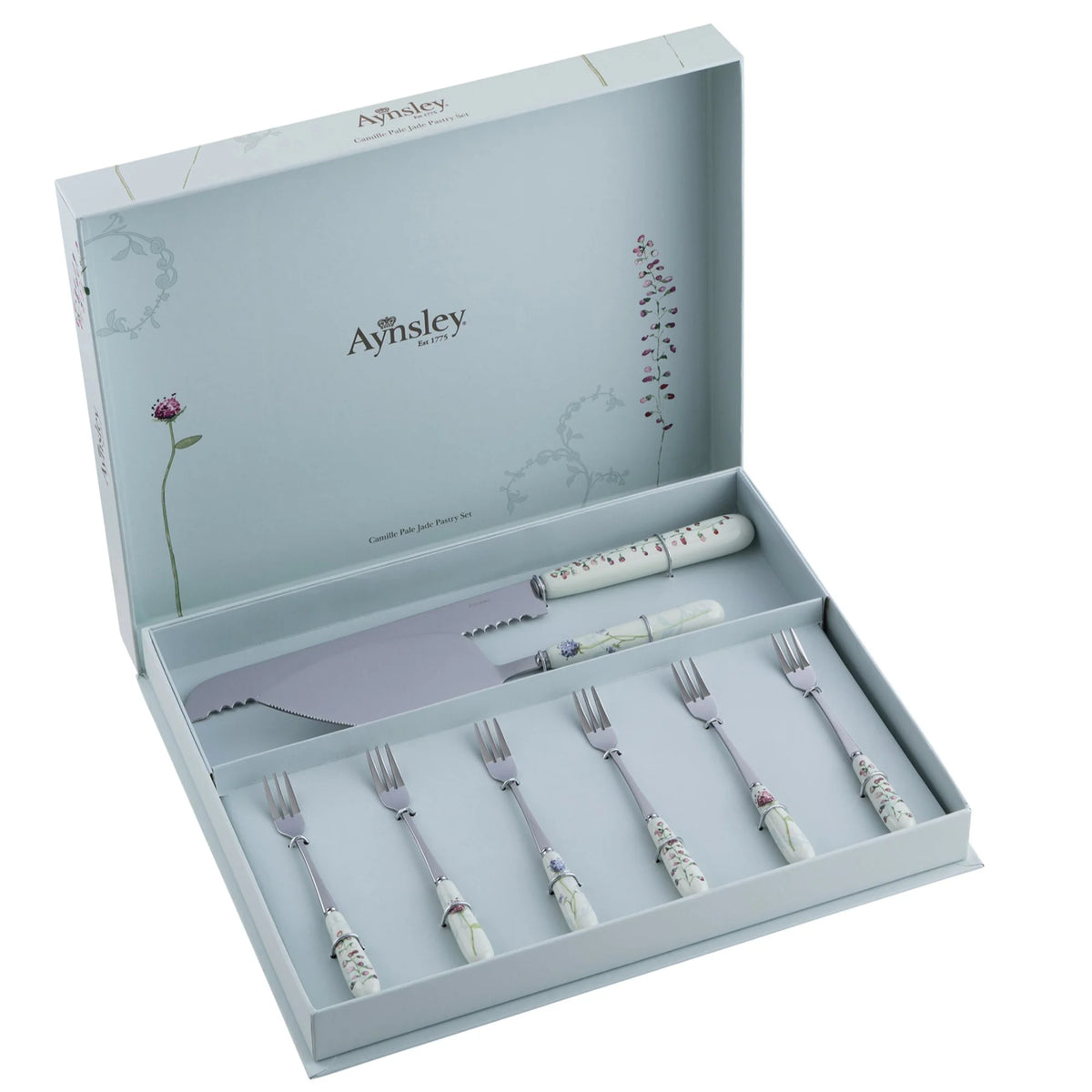 Aynsley Camille Pale Jade Pastry Set