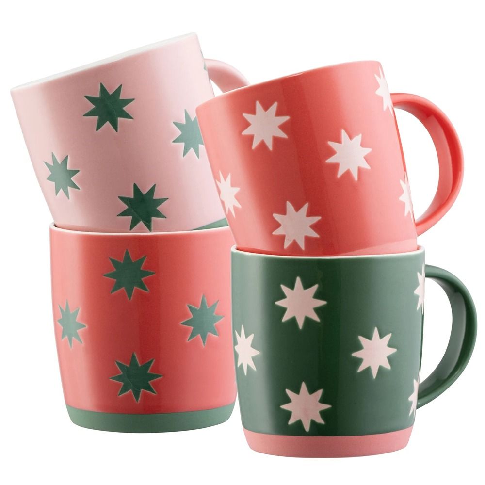 Belleek Bright Star Mugs X 4