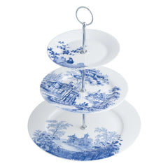 Aynsley Archive Blue 3 Tie Cake Stand