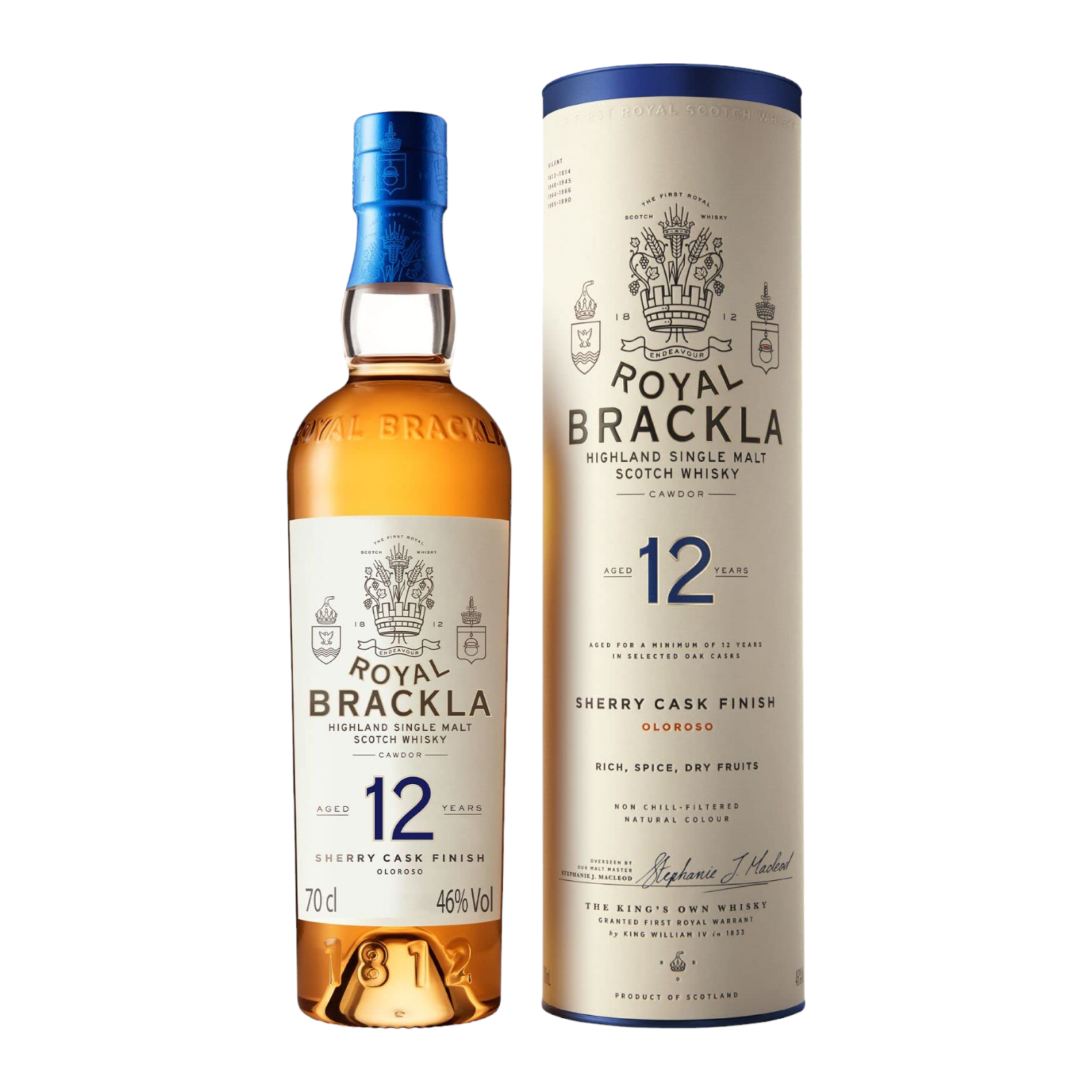 Royal Brackla Highland Single Malt Whisky 12 Year Old, 700ml