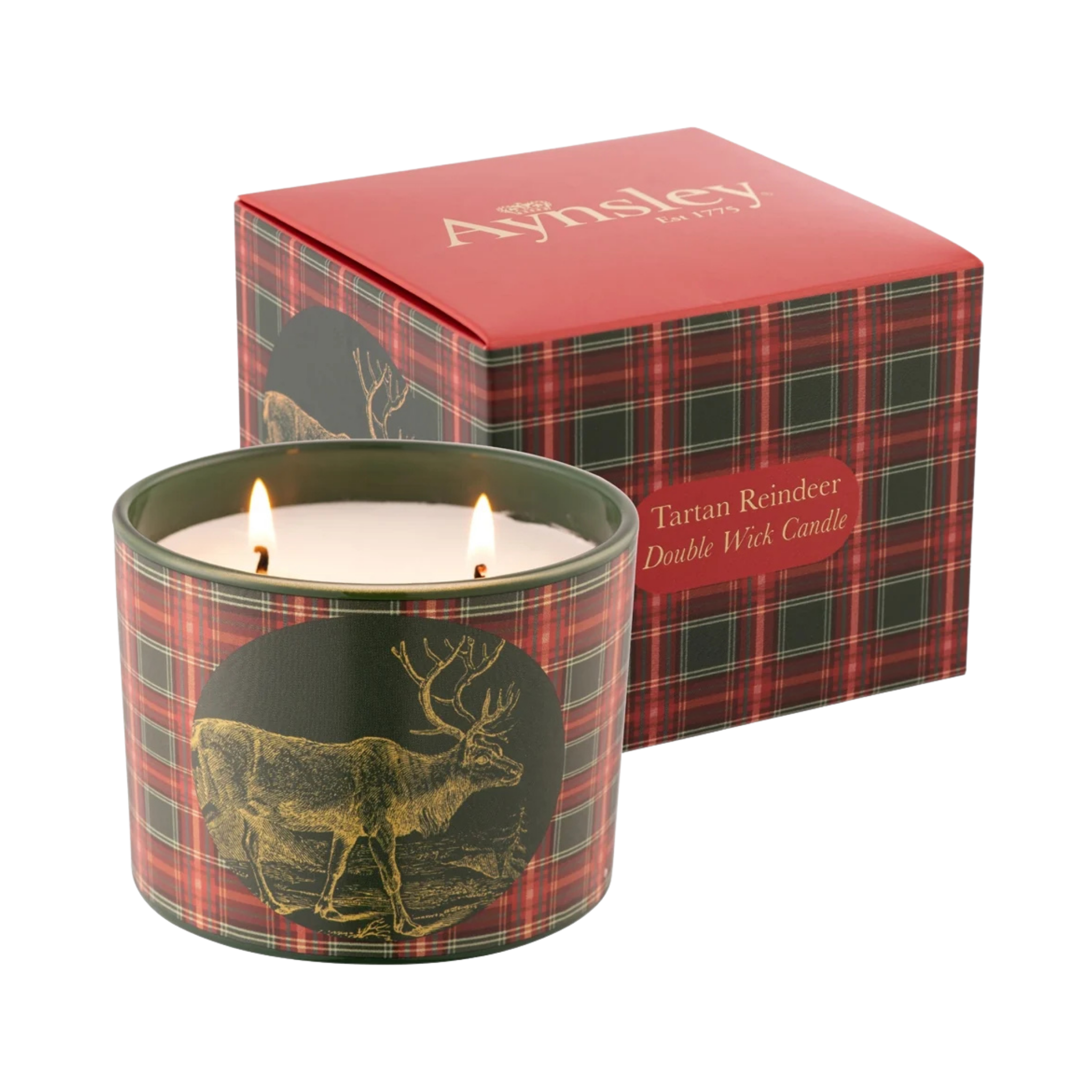 Aynsley Tartan Reindeer Candle