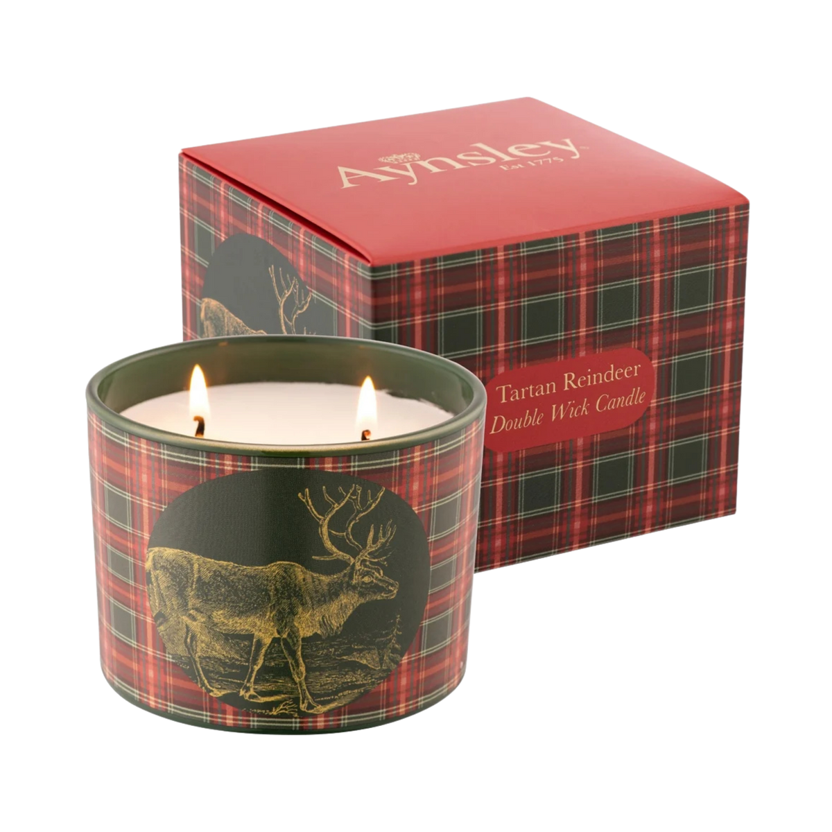 Aynsley Tartan Reindeer Candle