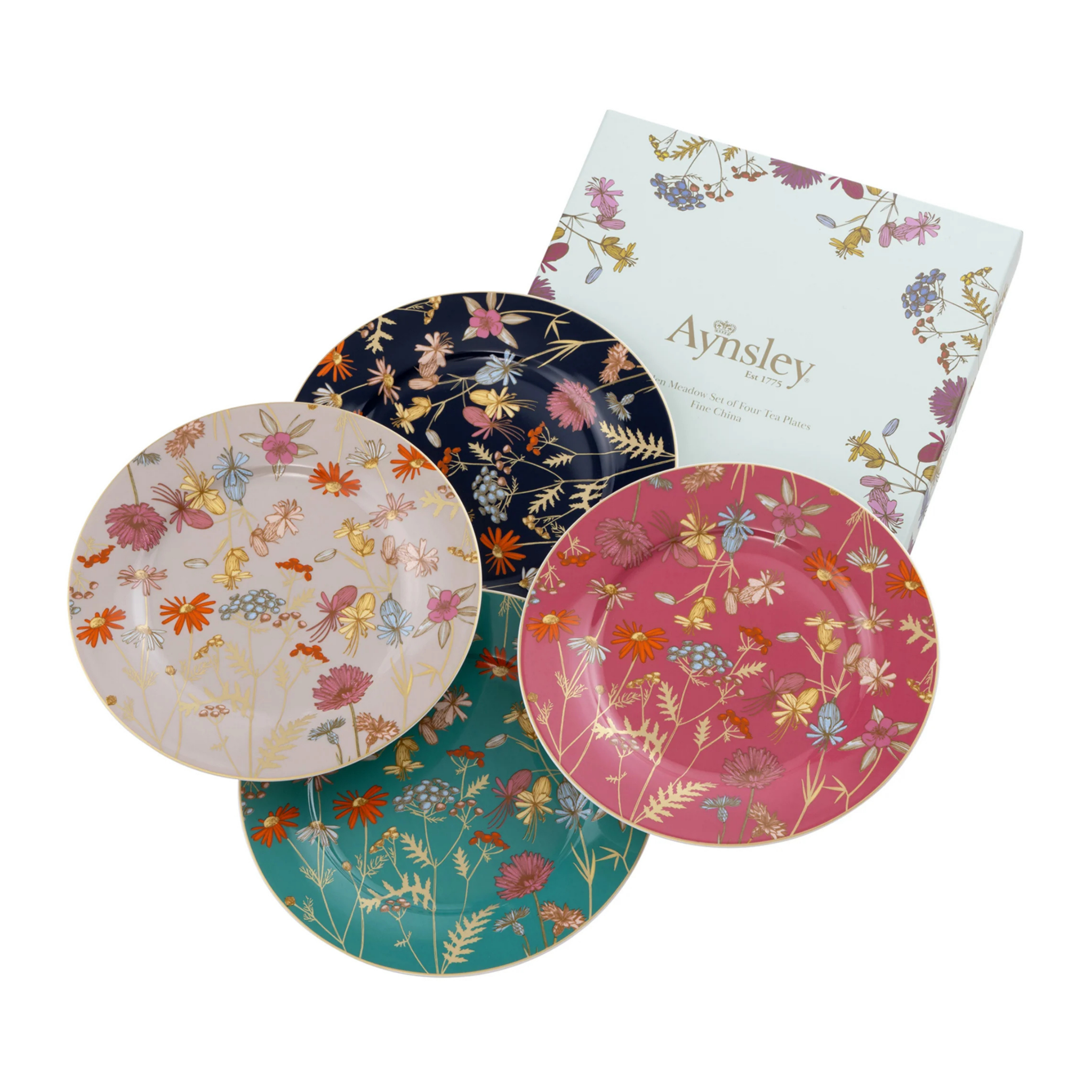 Aynsley Golden Meadow 4 Tea Plates