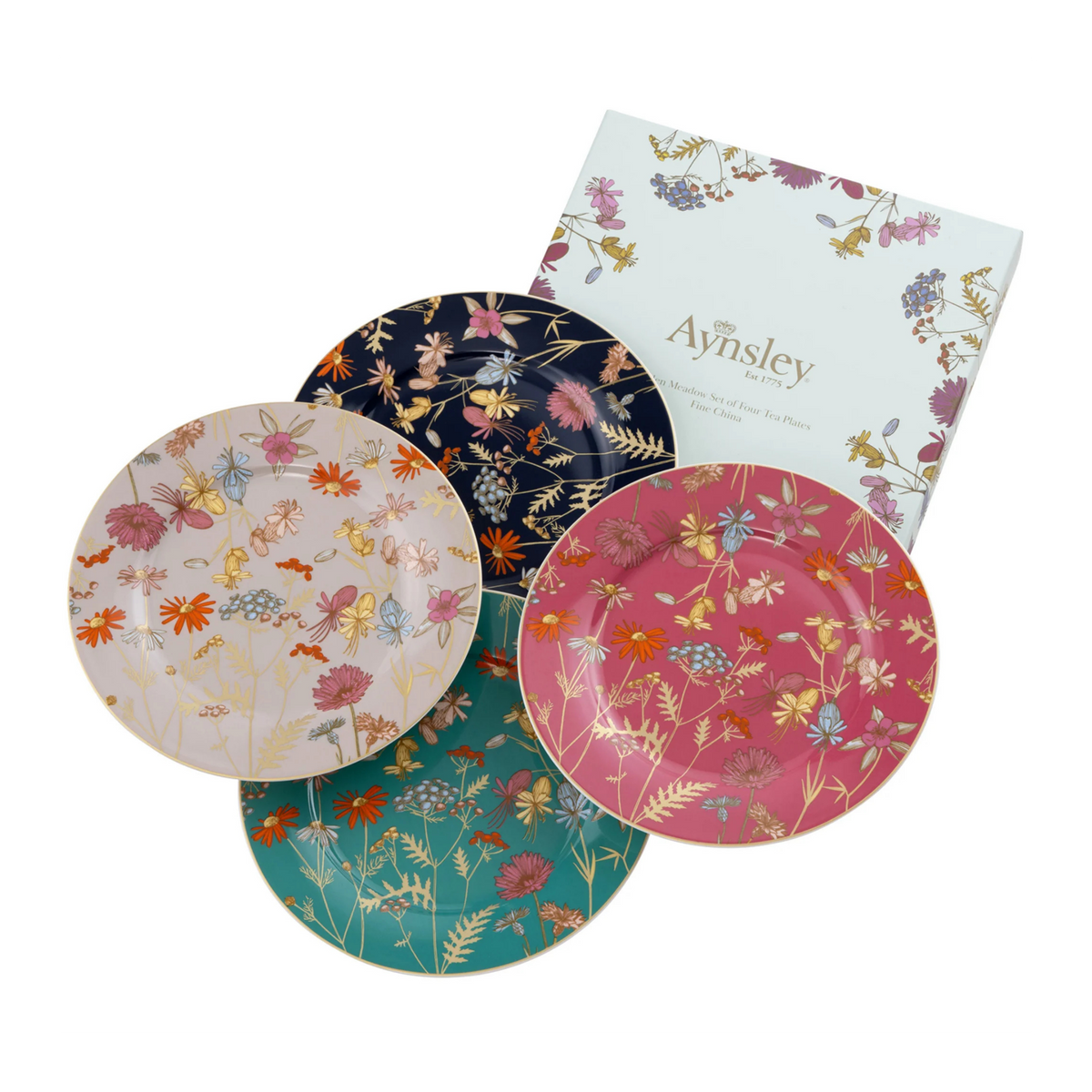 Aynsley Golden Meadow 4 Tea Plates