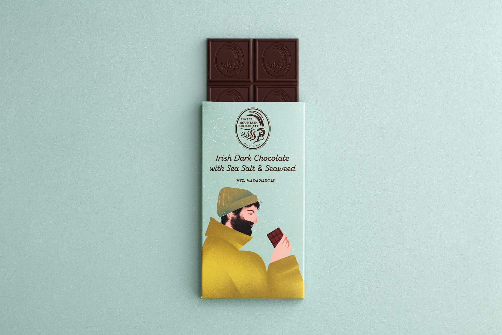 Hazel Mountain Dark Choc Sea Salt & Seaweed 70g
