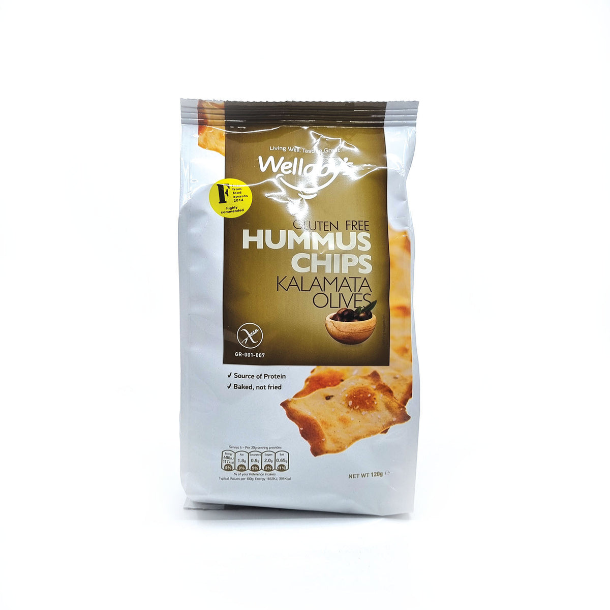 Wellaby's Hummus Chips Kalamata Olive 120g