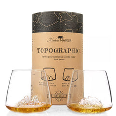 Alaskan Maker Topographic Glasses - Tre Cime & Mont Rose (Set of 2)