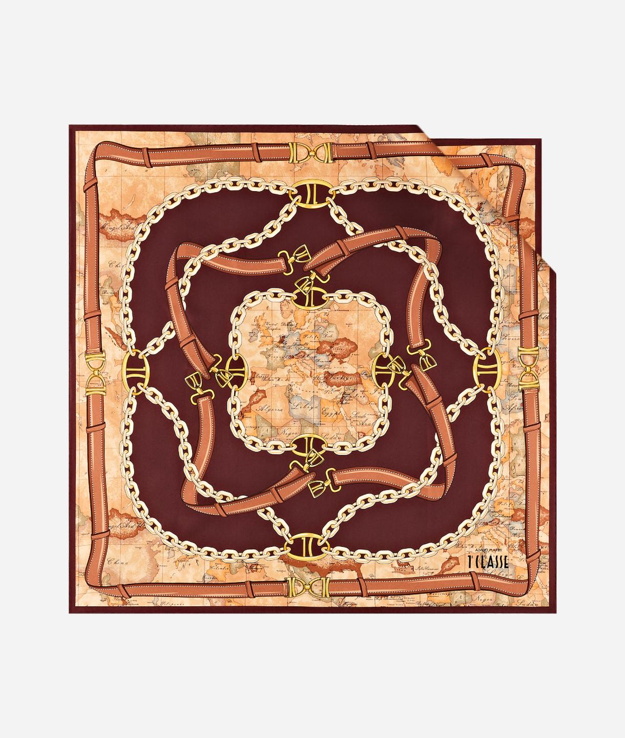 Alviero Martini - Scarf Foulard Dark Red 75x75