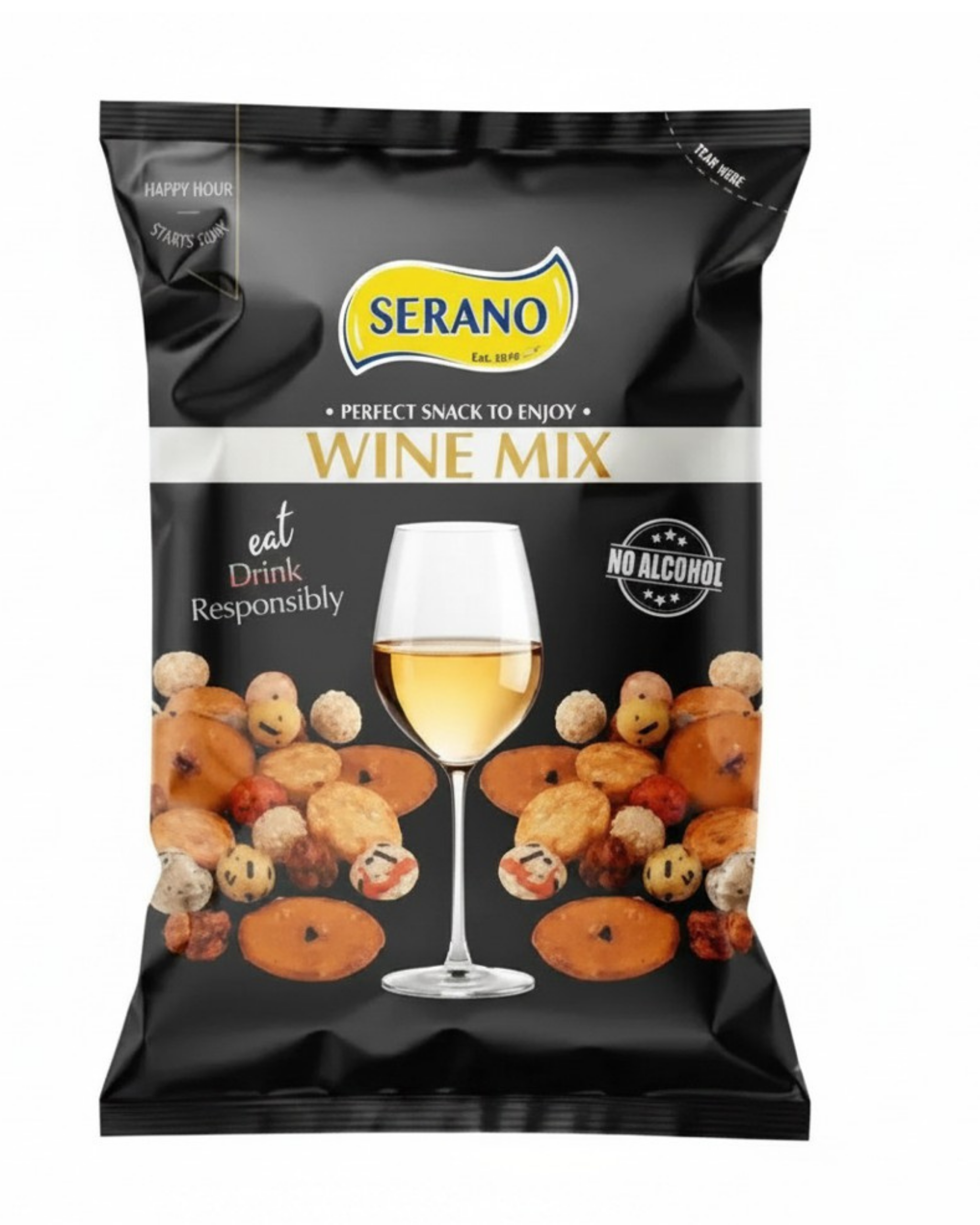 Serano Wine Mix Roasted Nuts and Crackers 150G