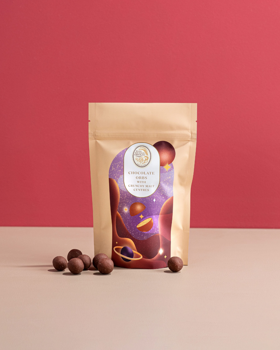 Hazel Mountain Choc Orbs w/ Crunchy Malt Centre 80g