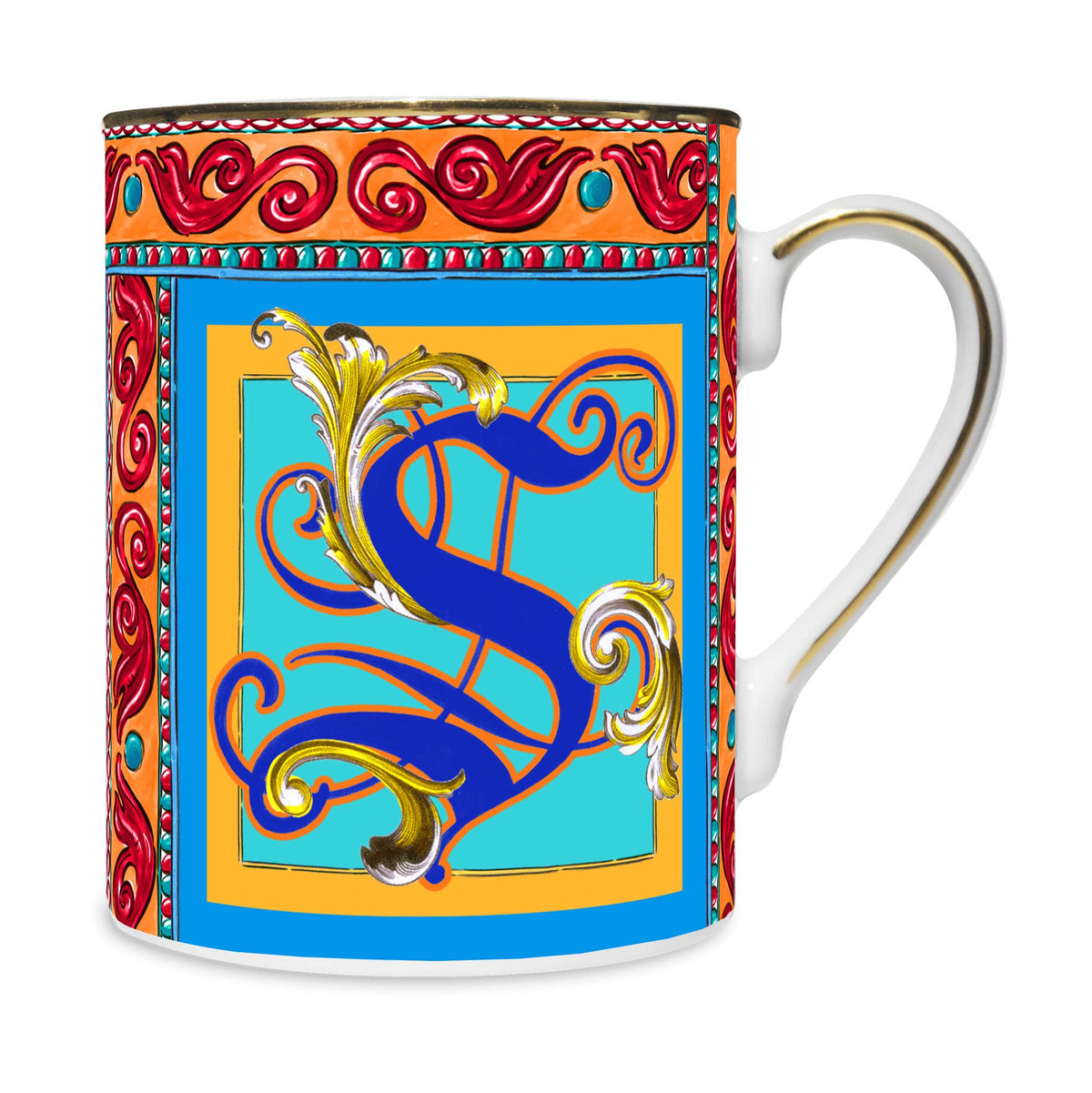 Baci Milano Ortigia Mug with Letter S