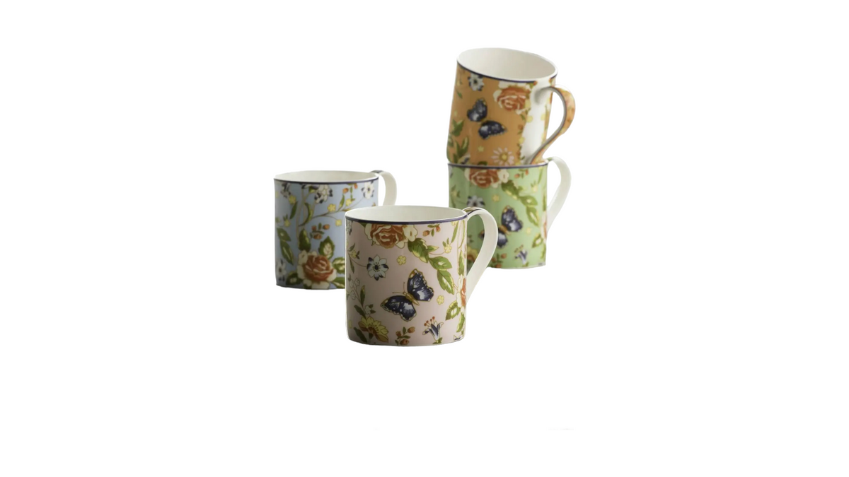 Aynsley Cottage Garden Windsor Mugs x 4