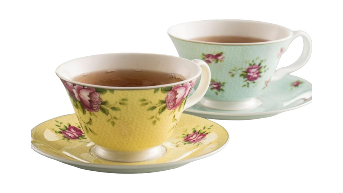 Aynsley Archive Rose Tea Cup & Saucer Set