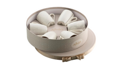 Aynsley Silver Brocade Mugs In Hat Box, X 6