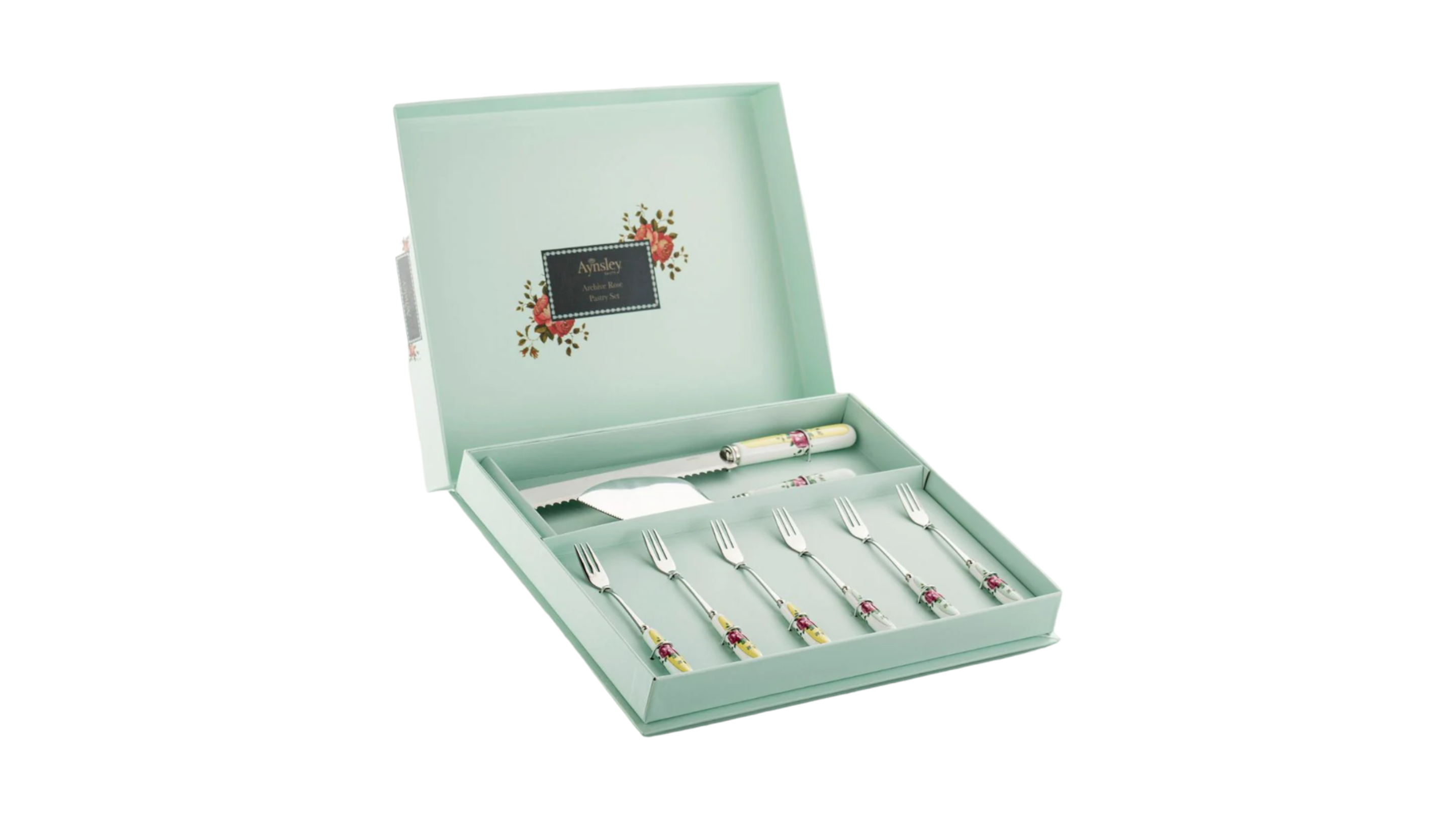 Aynsley Archive Rose Pastry Set
