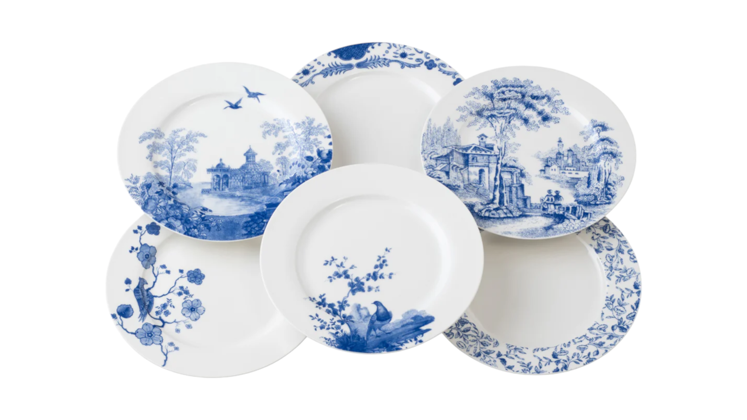 Aynsley Archive Blue Tea Plate Set, X 6