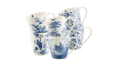 Aynsley Archive Blue Mugs Set x 6