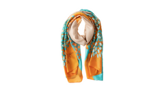 Galway Scarf Fashion Orange & Turquoise