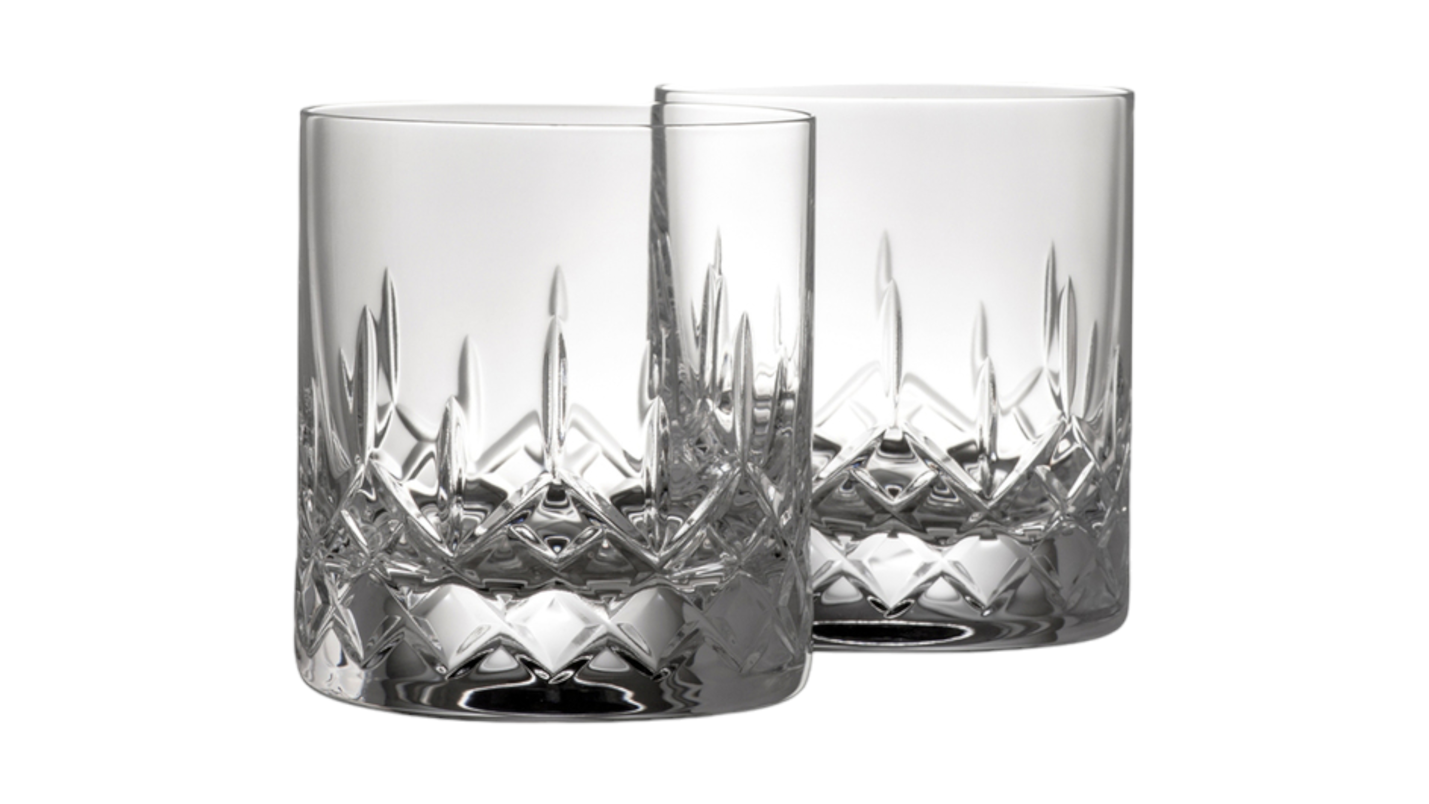 Galway Crystal Longford D.O.F. Whiskey Glasses, X 2