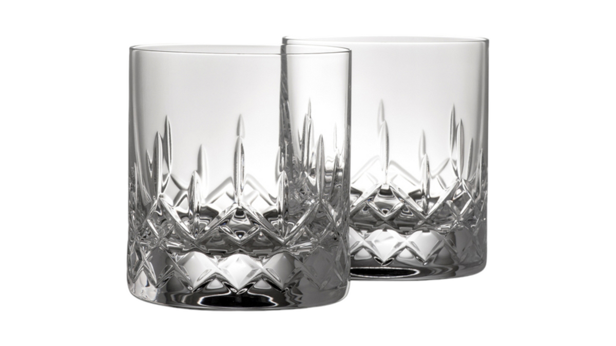 Galway Crystal Longford D.O.F. Whiskey Glasses, X 2