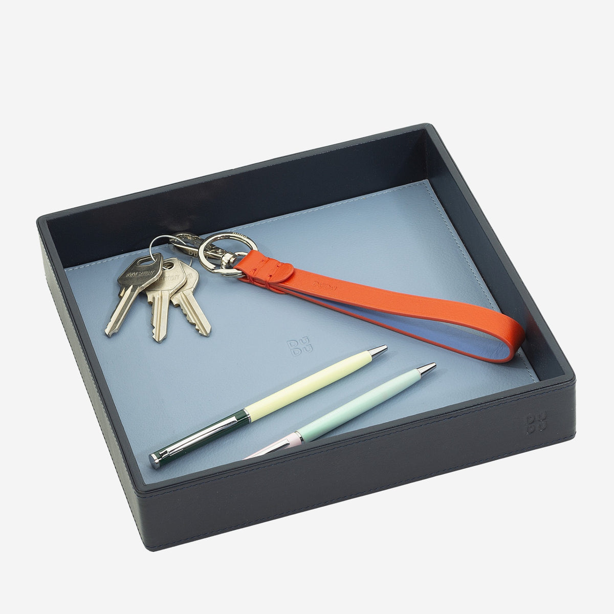 Dudu Leather Catchall, Navy