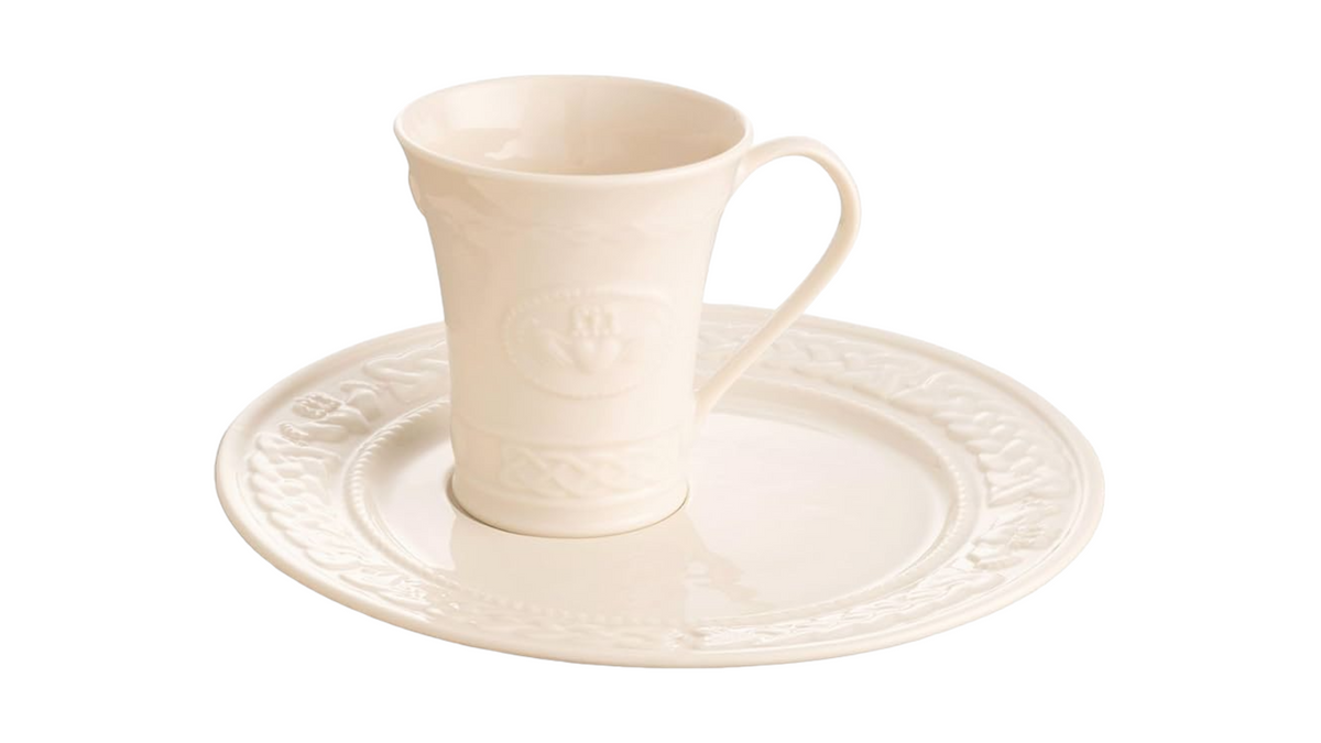Belleek Claddagh Mug & Tray Set