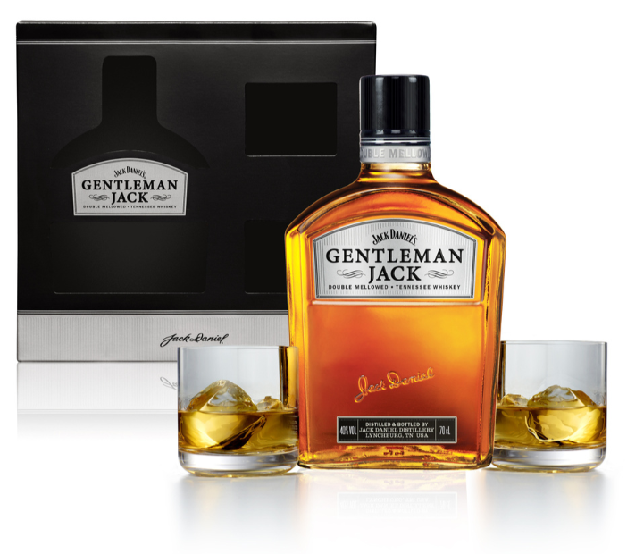 Jack Daniel’s Gentleman Jack – Premium Whiskey Gift Set with Two Glasses