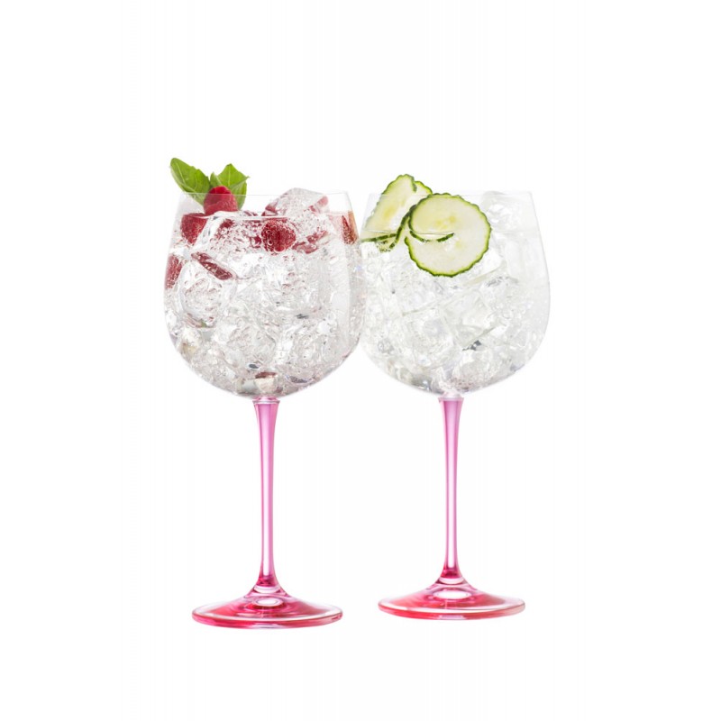 Galway Crystal Gin & Tonic Pair Pink